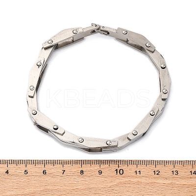 304 Stainless Steel Link Chain Bracelets for Women Men BJEW-R018-08P-1