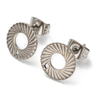 Non-Tarnish 201 Stainless Steel Stud Earrings Finding STAS-B045-13P-A-1