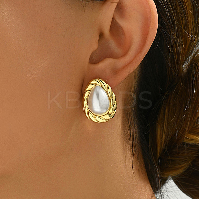 Fashionable French Style 201 Stainless Steel Stud Earrings YF2123-2-1