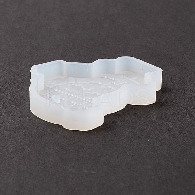 Christmas Theme DIY Santa Claus Pendant Silicone Statue Molds DIY-K054-12-1