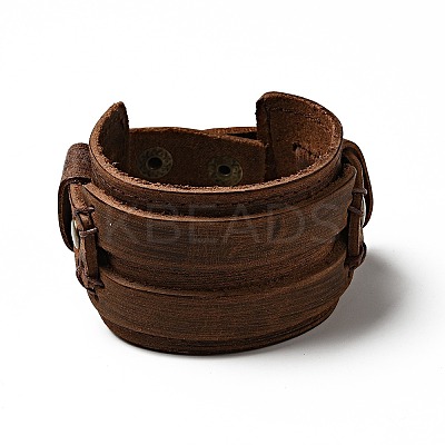 Cowhide Cord Wide Cord Bracelets BJEW-P0001-11A-1