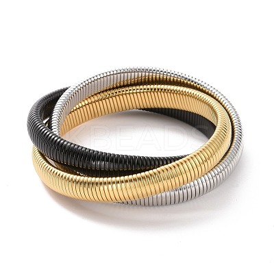 304 Stainless Steel Interlocking Flat Snake Chains Bracelet BJEW-G642-01P-1
