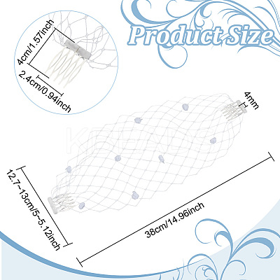 Nylon Fascinator Mesh Face Veil OHAR-WH0034-09A-02-1