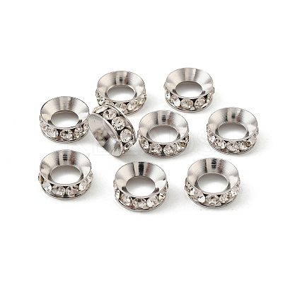 Brass Rhinestone Spacer Beads RSB094-1-1