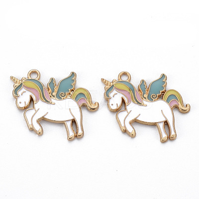 Rack Plating Alloy Enamel Pendants X-ENAM-S126-068-NR-1
