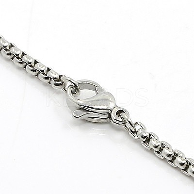 Tarnish Resistant Box Chains Necklace for Men NJEW-F027-02-2mm-1