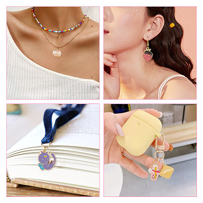 20Pcs 10 Colors Cute Alloy Pendants ENAM-TA0001-91-1