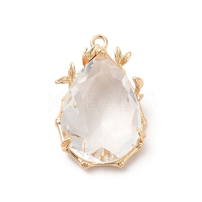 Brass with K9 Glass Pendants X-KK-B071-10G-01-1