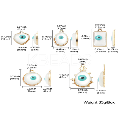 20Pcs 5 Styles Alloy Evil Eye Pendants FIND-CJ0001-47-1
