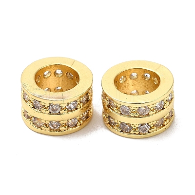 Rack Plating Brass Cubic Zirconia European Beads KK-R147-10G-1