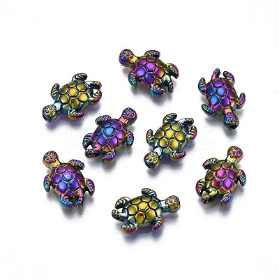 Rack Plating Rainbow Color Alloy Beads X-PALLOY-S180-333-1