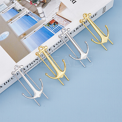 4Pcs 2 Colors Alloy Anchor Bookmark Findings FIND-HY0002-38-1