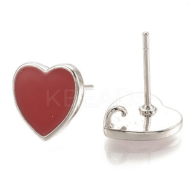 Brass Stud Earring Findings KK-S345-265B-1