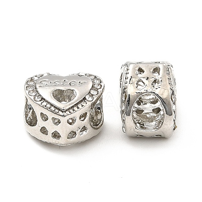 Rack Plating Alloy Rhinestone European Beads PALLOY-P289-30P-1