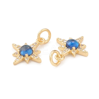Eco-Friendly Brass Micro Pave Cubic Zirconia Charms KK-I698-28G-1