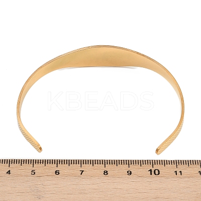 Saint Benedict Religion 304 Stainless Steel Cuff Bangles for Women BJEW-S181-01G-1