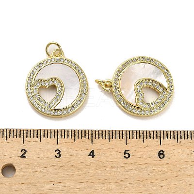 Brass Micro Pave Clear Cubic Zirconia Pendants KK-K365-02G-G-1