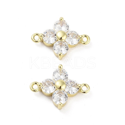 Rack Plating Brass Pave Cubic Zirconia Connector Charms KK-H474-20G-02-1