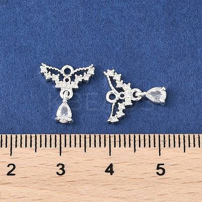Brass Micro Pave Cubic Zirconia Pendants KK-R219-26S-1