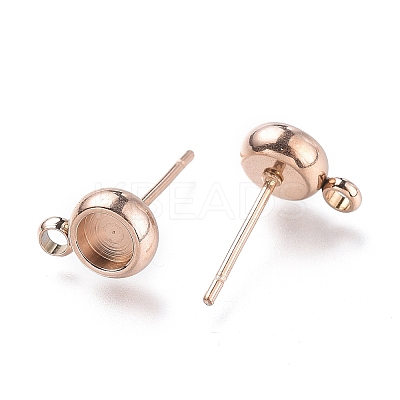 Ion Plating(IP) 304 Stainless Steel Stud Earring Settings LS-STAS-I161-01A-RG-1