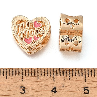 Rack Plating Alloy Enamel European Beads PALLOY-A009-25G-1