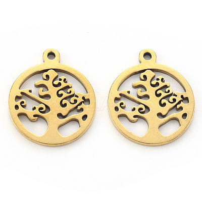 PVD Vacuum Plating 201 Stainless Steel Pendants STAS-N092-17G-1