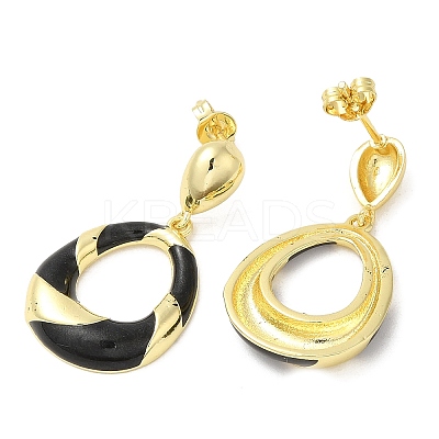 Enamel Teardrop Dangle Stud Earrings EJEW-M222-06G-1