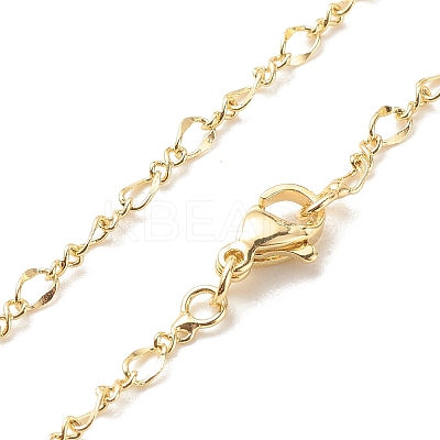 Brass Figaro Chains Necklace for Women LS-NJEW-P265-02B-G-1