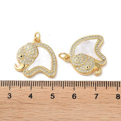 Brass Micro Pave Cubic Zirconia Pendants KK-B083-39B-G-1