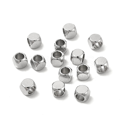 Non-Tarnish 201 Stainless Steel Cube Beads STAS-P319-11A-P-1