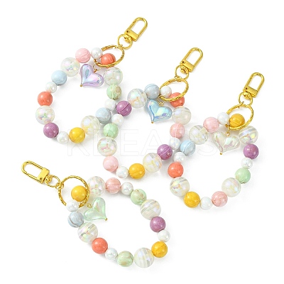 Resin & Acrylic Beaded Wristlet Charm Keychains KEYC-JKC00496-1