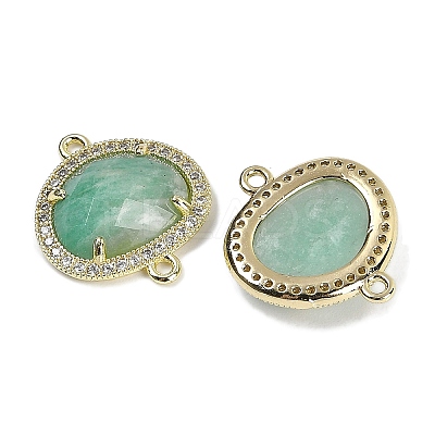 Natural Amazonite Faceted Oval Links G-B126-01G-17-1