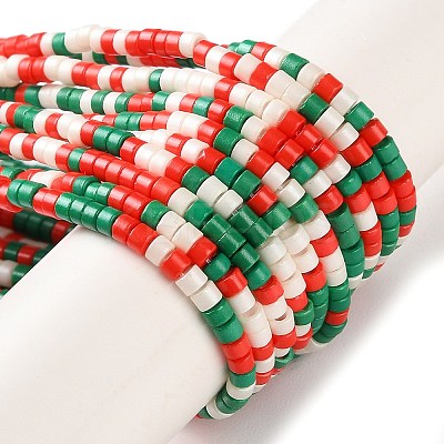 Christmas Theme Handmade Lampwork Beads Strands LAMP-L078-008L-1