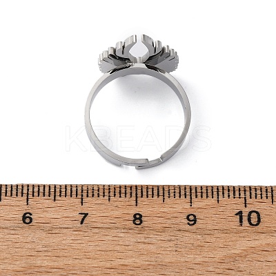 304 Stainless Steel with Rhinestone Finger Rings RJEW-Q020-17P-1