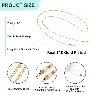 304 Stainless Steel EyeGlass Chains HJEW-TAC0040-1