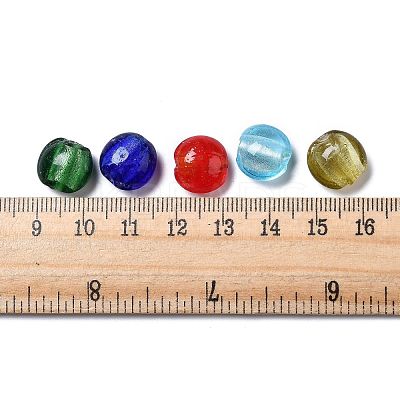 Handmade Silver Foil Glass Beads SLF12MMY-1-1