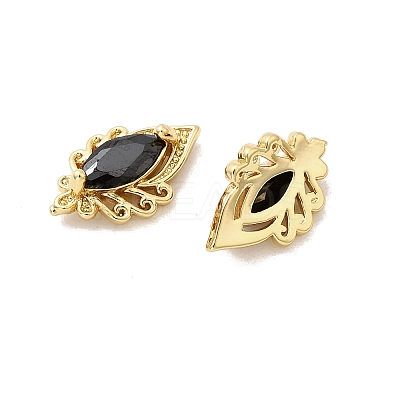 Horse Eye Brass Glass Cabochons KK-A275-15G-1