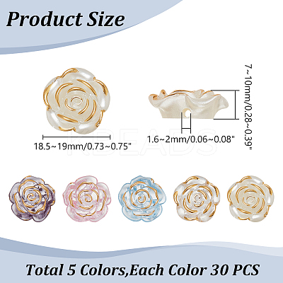 150Pcs 5 Colors Transparent Acrylic Beads FIND-WR0011-40-1