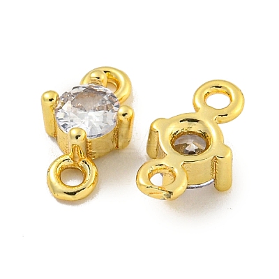 Rack Plating Brass Pave Clear Cubic Zirconia Links KKB-L215-047B-G-1