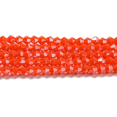 Opaque Solid Color Electroplate Glass Beads Strands GLAA-F029-P4mm-C03-1
