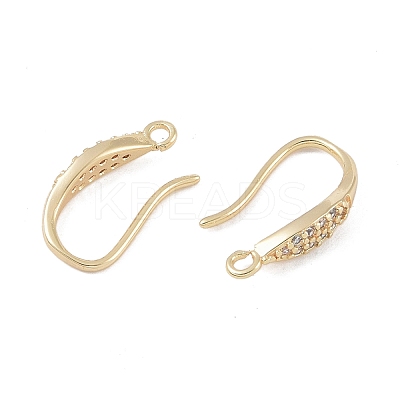Brass Micro Pave Cubic Zirconia Earring Hooks KK-U008-07G-1