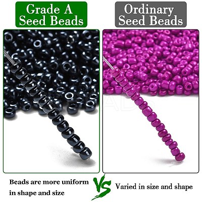 FGB 6/0 Grade A Round Glass Seed Beads SEED-Q008-4mm-F607-1