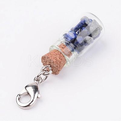 Glass Bottle Pendants HJEW-JM00219-1