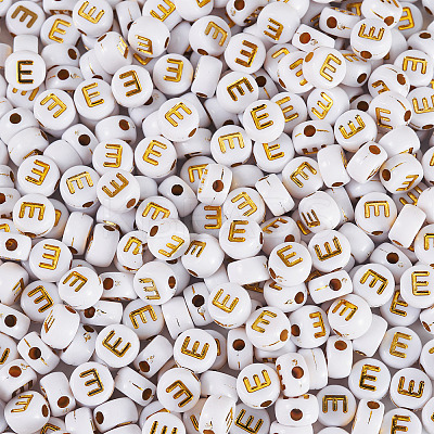 500Pcs Plating Acrylic Beads PACR-TADJ0001-01E-1