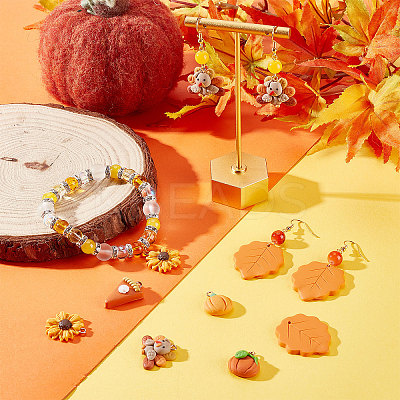 24Pcs 6 Styles Thanksgiving Day Handmade Polymer Clay Pendants CLAY-SC0001-51-1