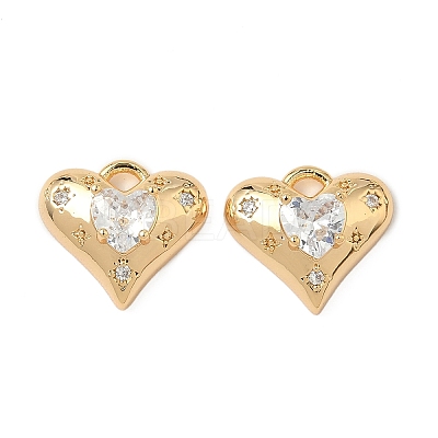 Brass Micro Pave Cubic Zirconia Pendants KK-S531-10G-B-1