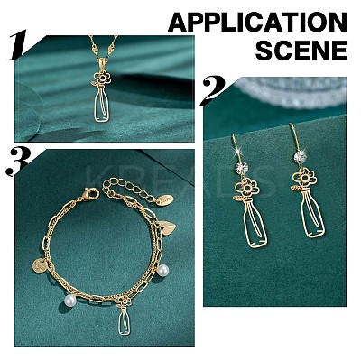 6Pcs 201 Stainless Steel Pendants STAS-UN0034-31-1