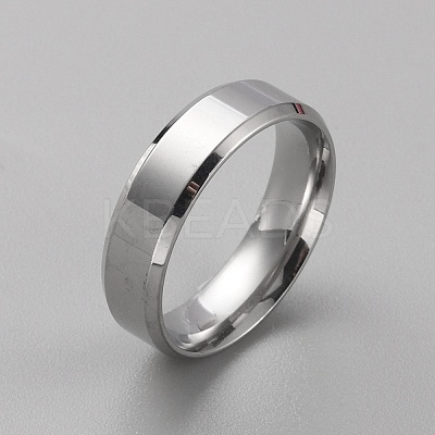 Stainless Steel Simple Plain Band Ring for Men Women RJEW-WH0015-04D-1