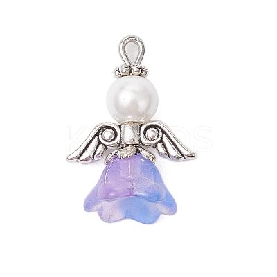 Glass Pearl Pendants PALLOY-JF03655-01-1