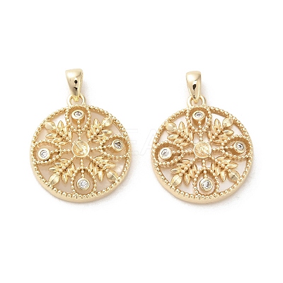 Brass Micro Pave Cubic Zirconia Pendants KK-P260-22G-1